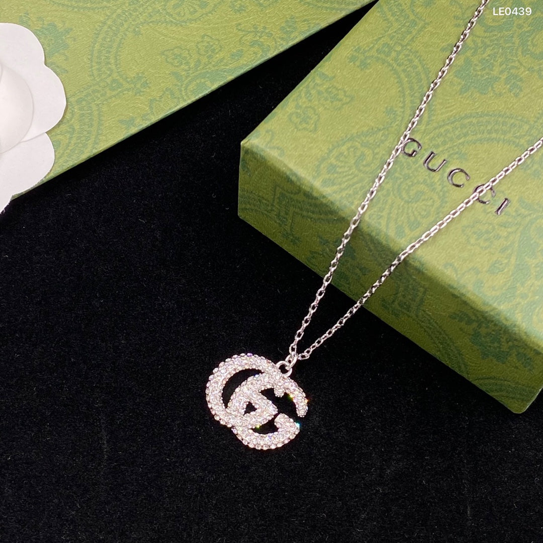 2025 Luxury Encrusted Diamond Double G Necklace
