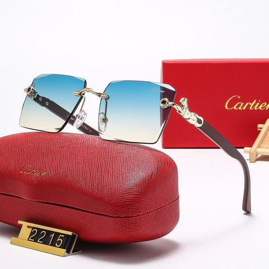 2025 Square frameless leopard head Sunglasses 2215