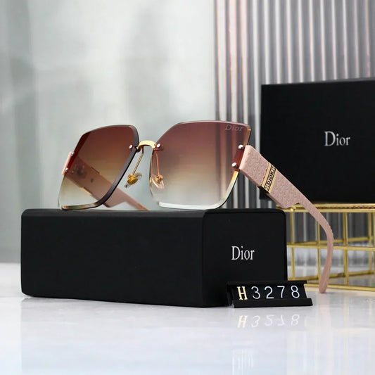 2025 Sunglasses Frameless trimmed large frame sunglasses