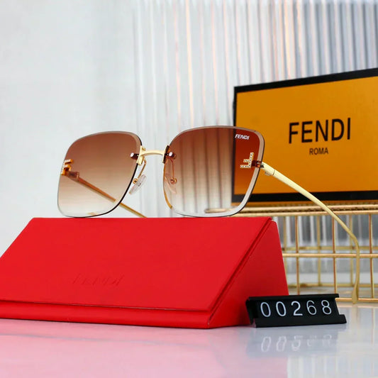 2025 Sunglasses Large frame rimless metal sunglasses