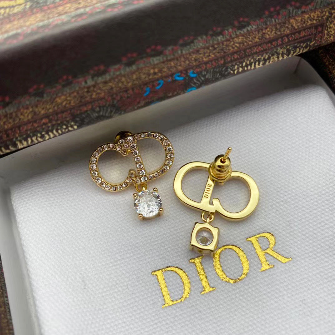 2025 Diamond Pendant Zircon Alphabet Earrings