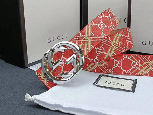 2025 3 Colors  double G stripe calico belt Gender: general