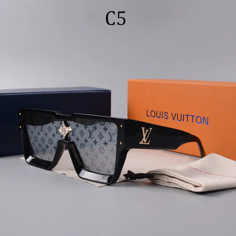 2025 Large frame trendy one-piece diamond-studded sunglasses