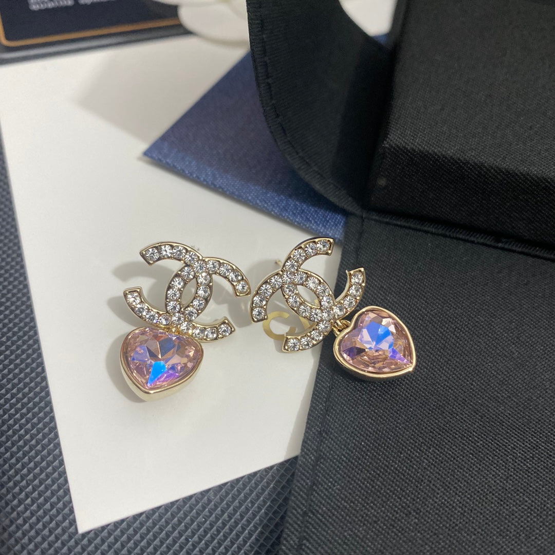 2025 Sparkling Laser Heart Zircon Earrings