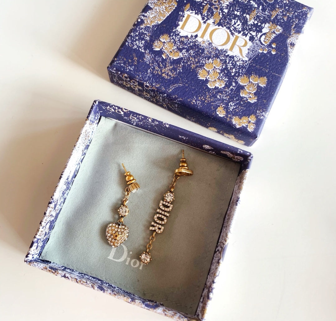 2025 Asymmetric Heart Letter Stud Earrings