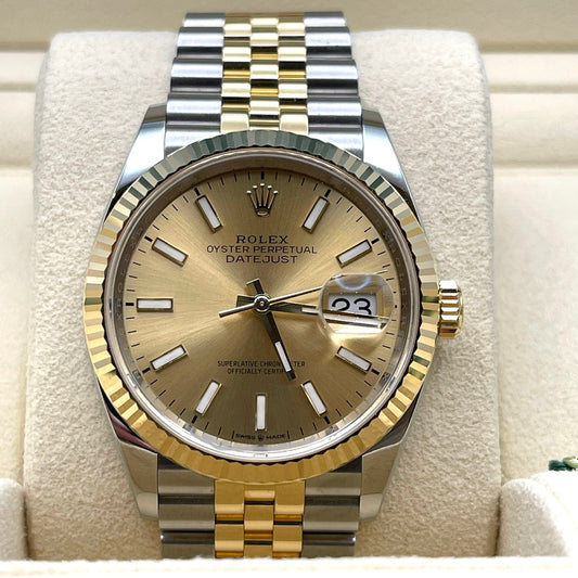 2025 Watch Datejust 126233 Stainless Steel Yellow Gold Champagne Dial Jubilee