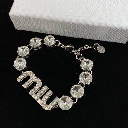 2025 Sparkling Crystal Diamond Bracelet Necklace Set