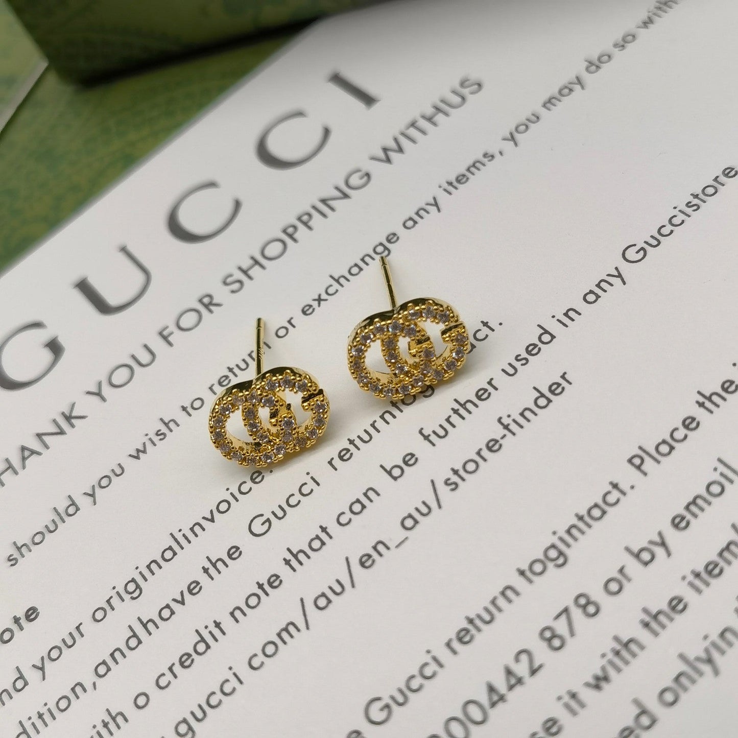 2025 Premium Sparkling Zircon G Stud Earrings