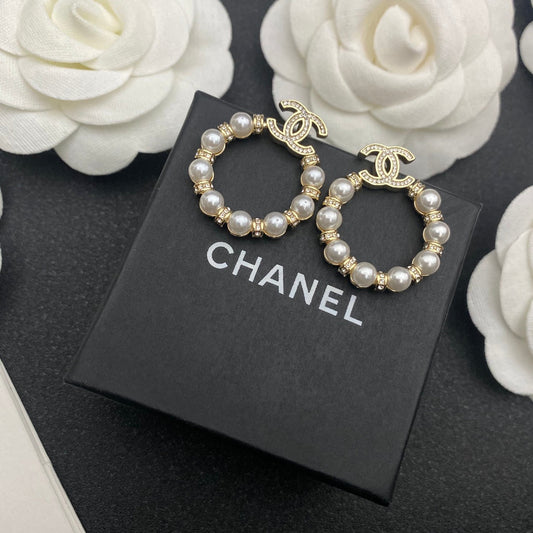 2025 Pearl Hoop Earrings