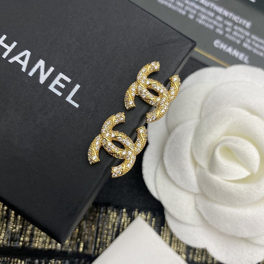 2025 Luxury Zircon Double C Stud Earrings