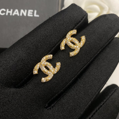 2025 Luxury Zircon Double C Stud Earrings