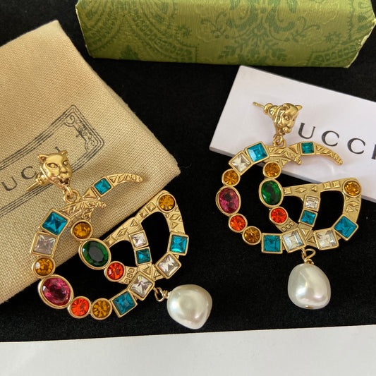 2025 Fashion Double Pendant Pearl Earrings