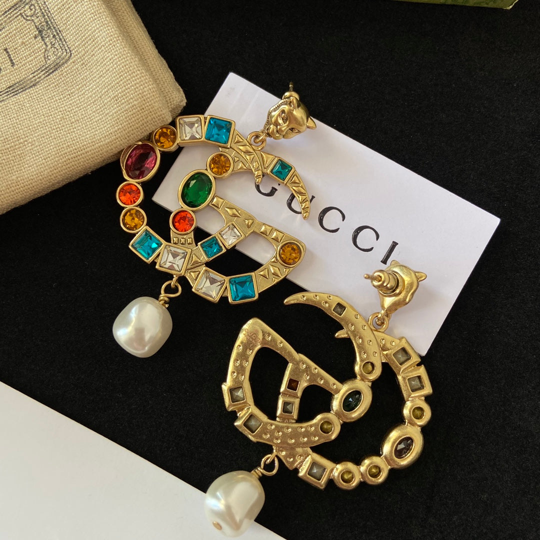 2025 Fashion Double Pendant Pearl Earrings