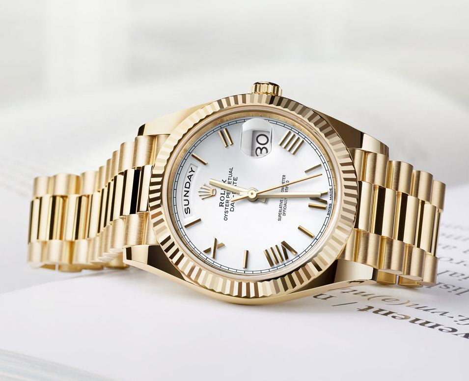 2025 Smartwatch Datejust 128238 Gold model with white dial