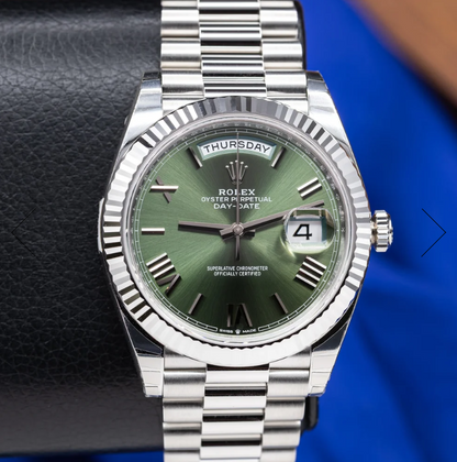 Platinum Datejust II 40 Olive Green Fluted Bezel 40mm 228236 WATCH