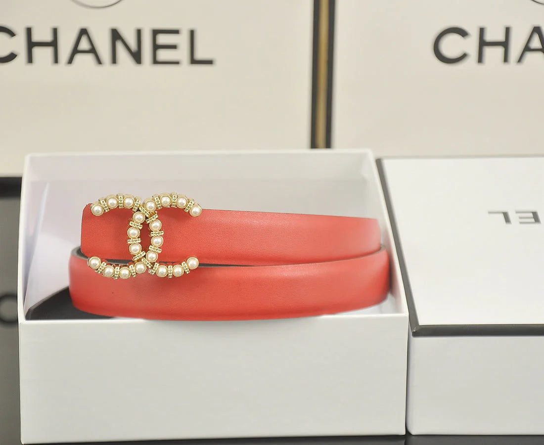 2025 6 color  double pearl rhinestone belt