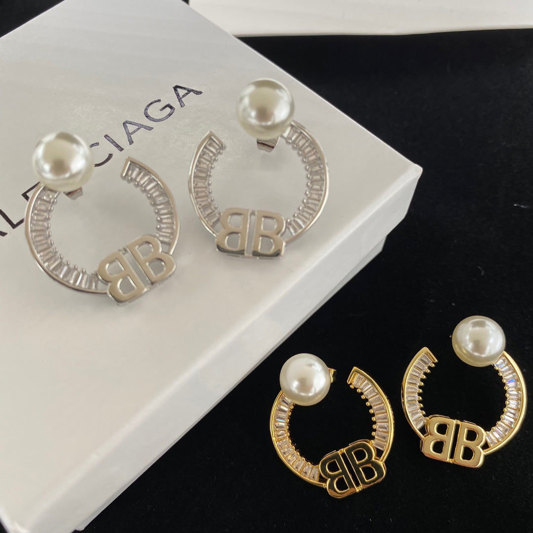 2025 Crystal Diamond Pearl Earrings