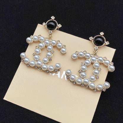 2025 Vinyl Diamond Pearl Earrings