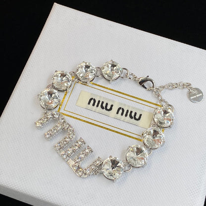 2025 Sparkling Crystal Diamond Bracelet Necklace Set