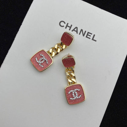 2025 Sparkling Pink Enamel Earrings