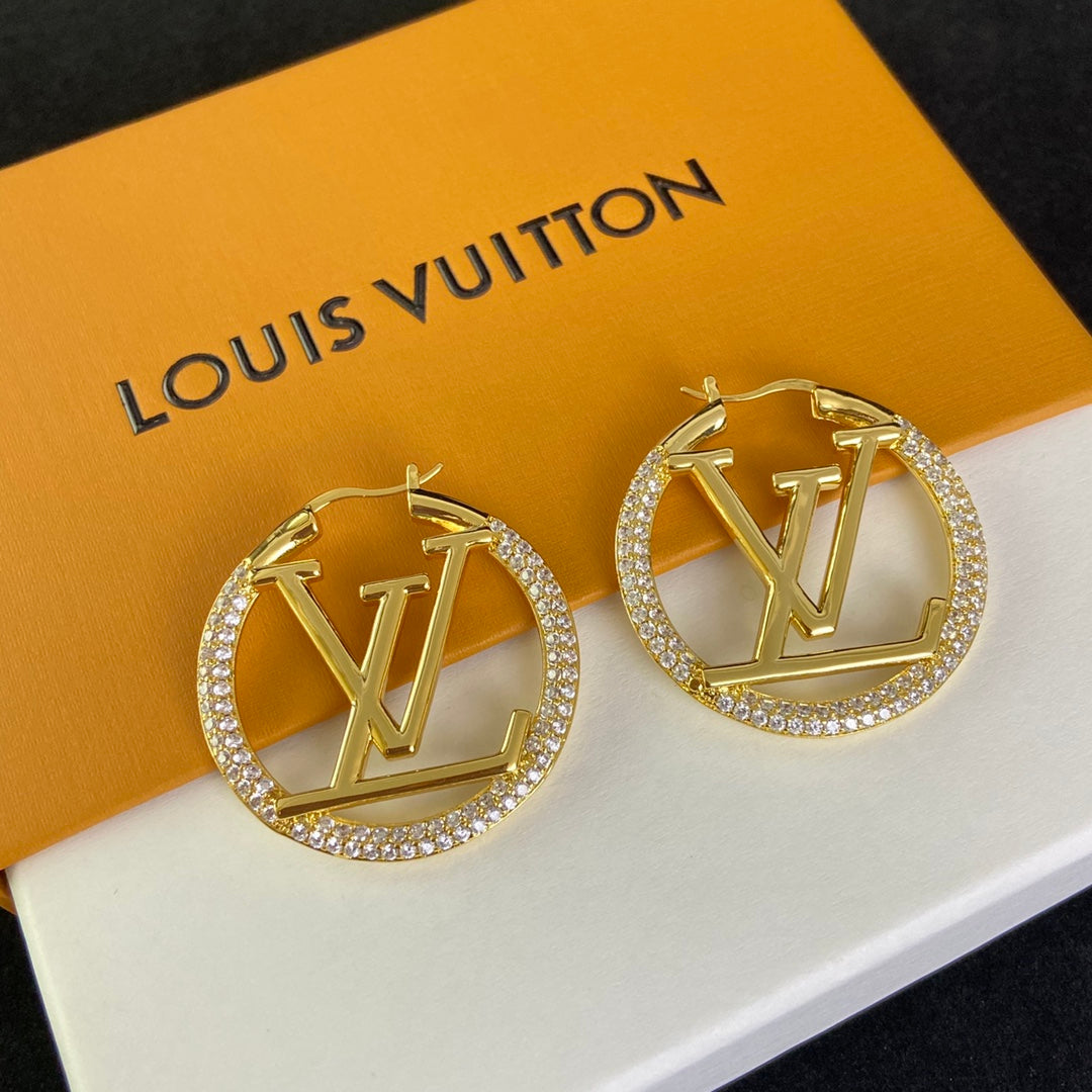 2025 Personalized  4CM Letter Zircon Earrings