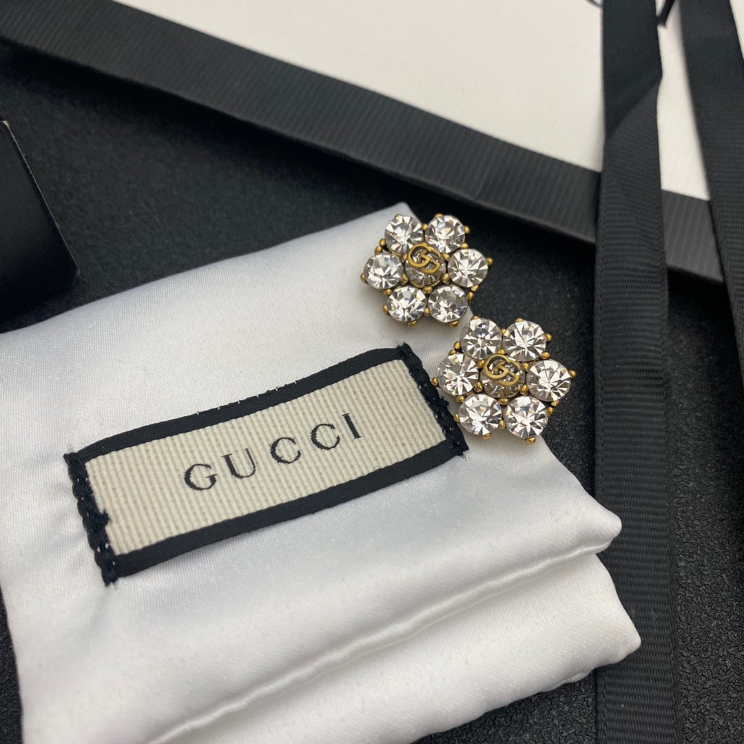 2025 Vintage Diamond Flower Stud Earrings