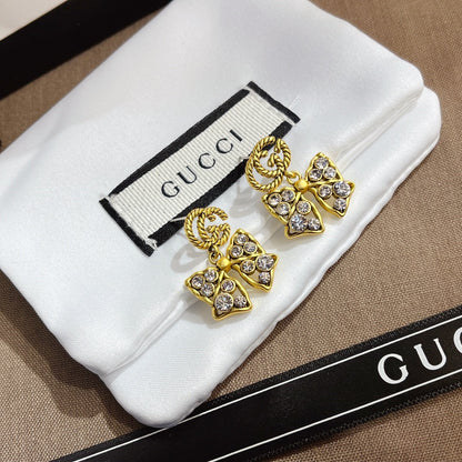 2025 Sparkling Diamond Bow Earrings