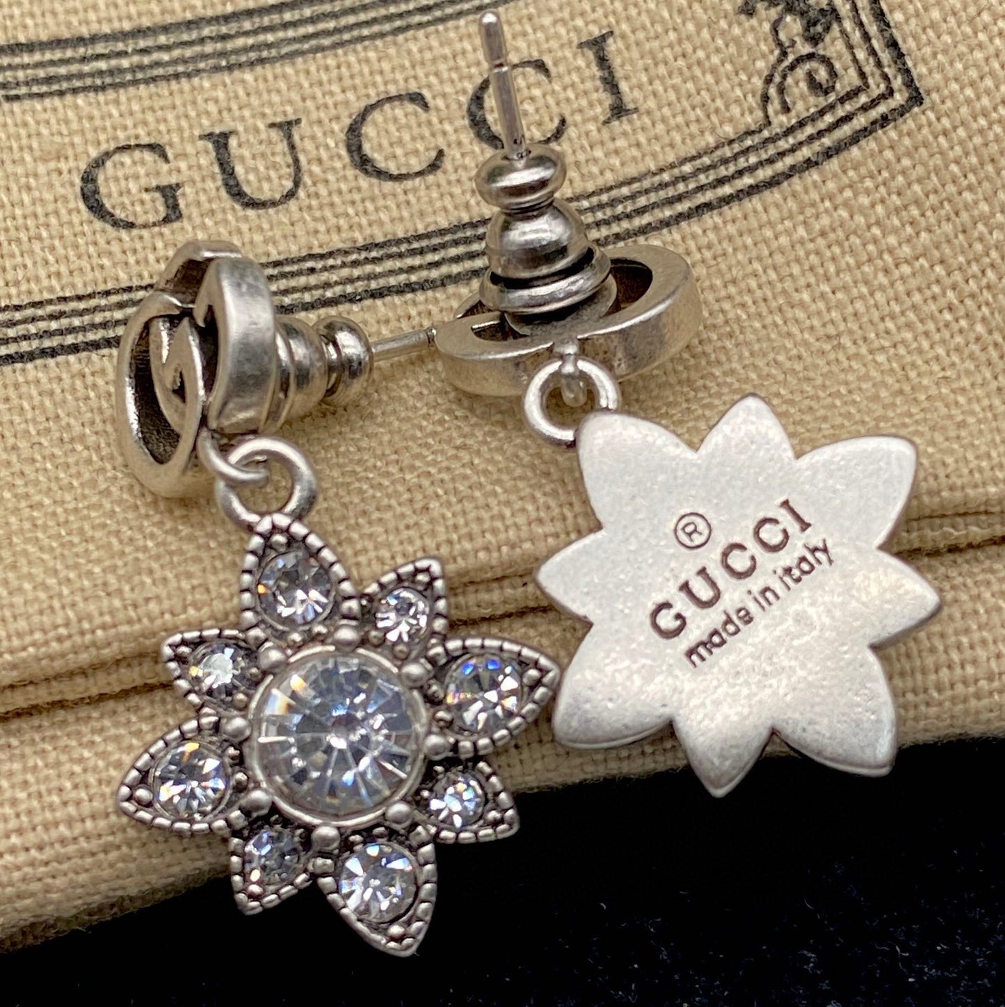 2025 Crystal Diamond Flowers Letters Earrings