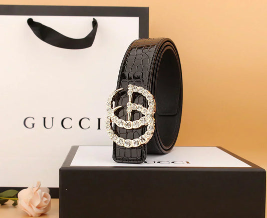 2025 2 Styles   Double G Rhinestone Belt