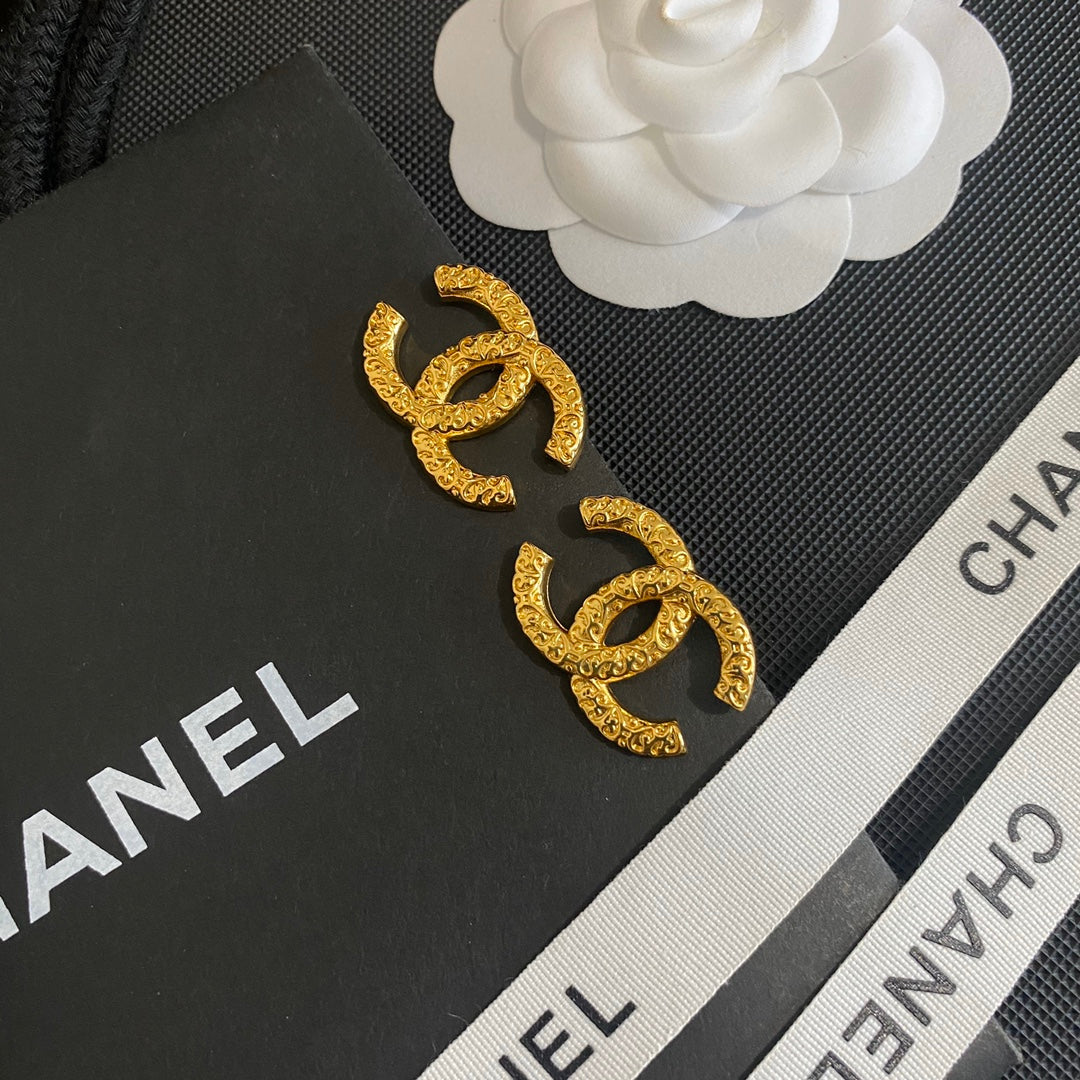 2025 Premium Textured Letter Stud Earrings