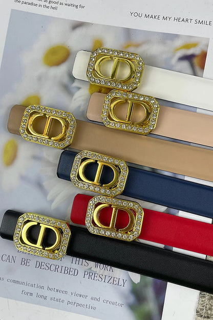 2025 6 Colors  CD rhinestone plain belt