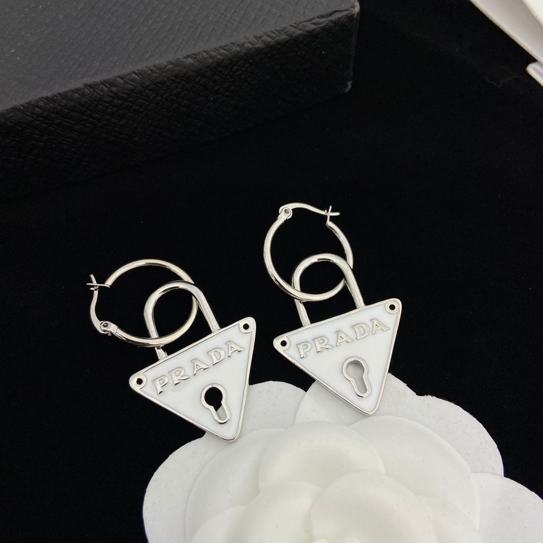 2025 Classic Inverted Triangle Lock Earrings