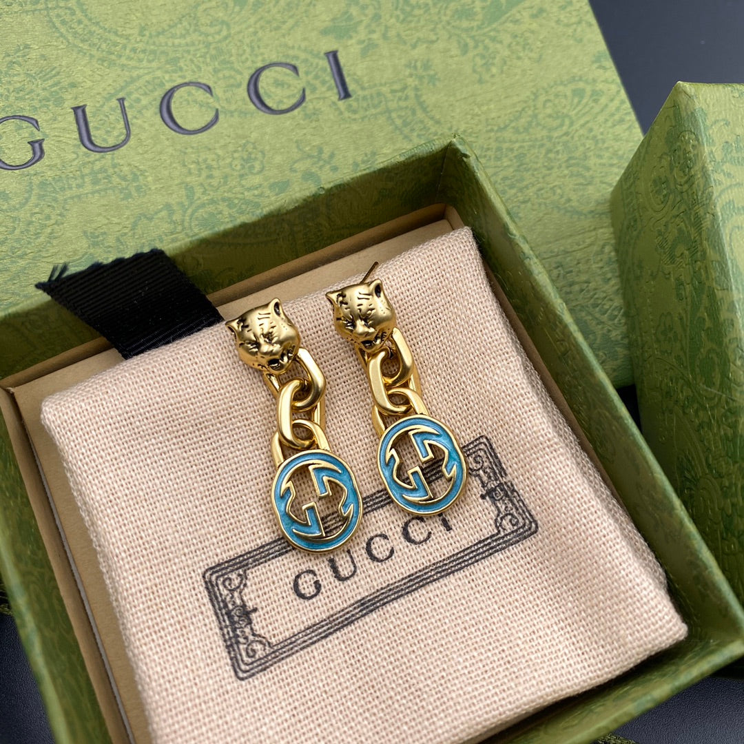 2025 Double G Tiger Head Earrings