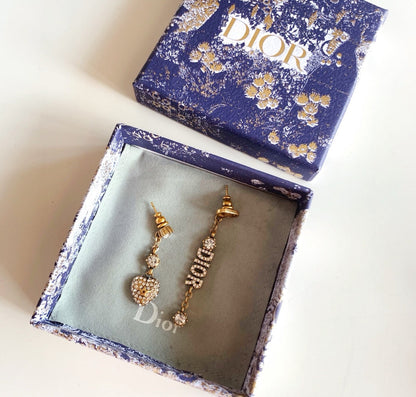 2025 Asymmetric Heart Letter Stud Earrings