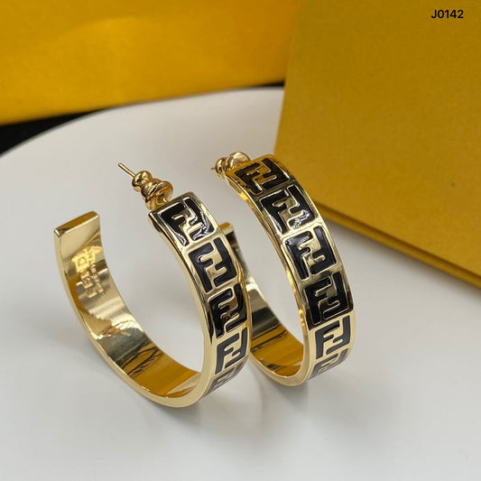 2025 Double Letter Half Hoop Earrings