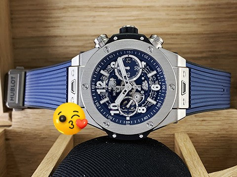 Big Bang Unico 421.NX.5170.RX Flyback Chronograph Three-Day Power Reserve Blue Skeleton Dial Titanium Automatic 44mm WATCH