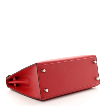 Madame Calfskin Verso Kelly Sellier 25 Rouge Piment Rose Shocking BAG