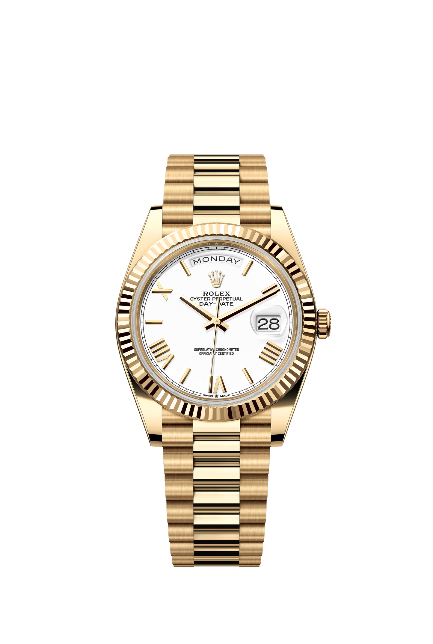 2025 Smartwatch Datejust 128238 Gold model with white dial