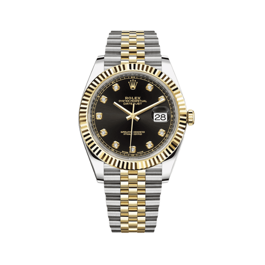 2025 Watch Datejust 126333 Yellow Gold & Stainless Steel Black Diamond Dial Jubilee
