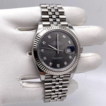 2025 Watch Datejust 126334 Stainless Steel Slate Diamond Dial Jubilee