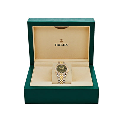2025 Watch Datejust 278383RBR Two-Toned Yellow Gold Stainless Steel Green Flower Dial