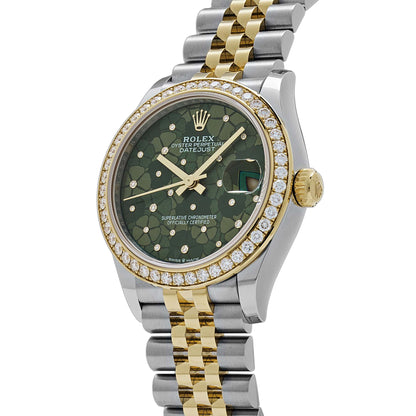 2025 Watch Datejust 278383RBR Two-Toned Yellow Gold Stainless Steel Green Flower Dial