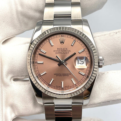 2025 Watch Datejust 116234 Stainless Steel Pink Dial Oyster