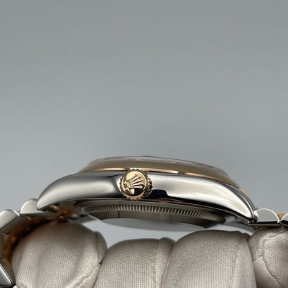 2025 Watch Datejust 116201 Stainless Steel Rose Gold Black Dial