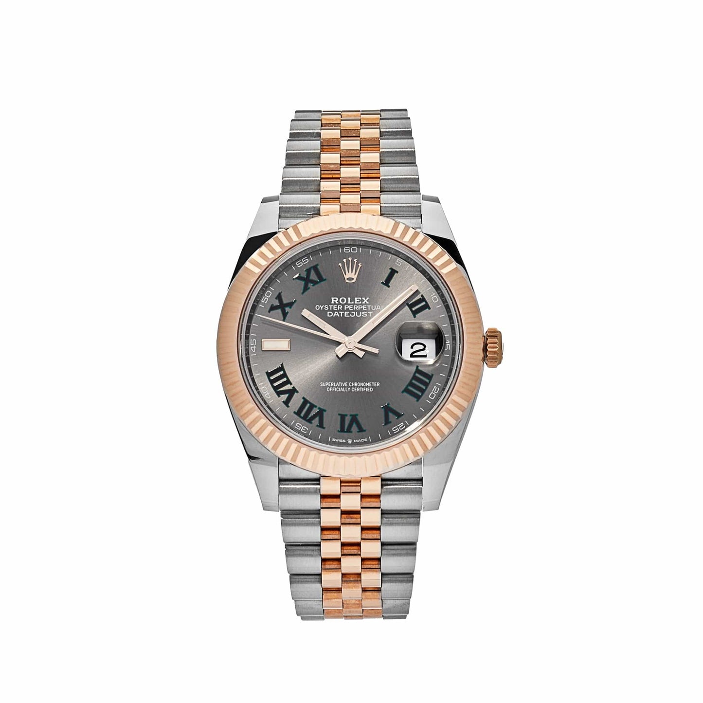 2025 Watch Datejust 126331 Rose Gold Stainless Steel Wimbledon Dial Jubilee