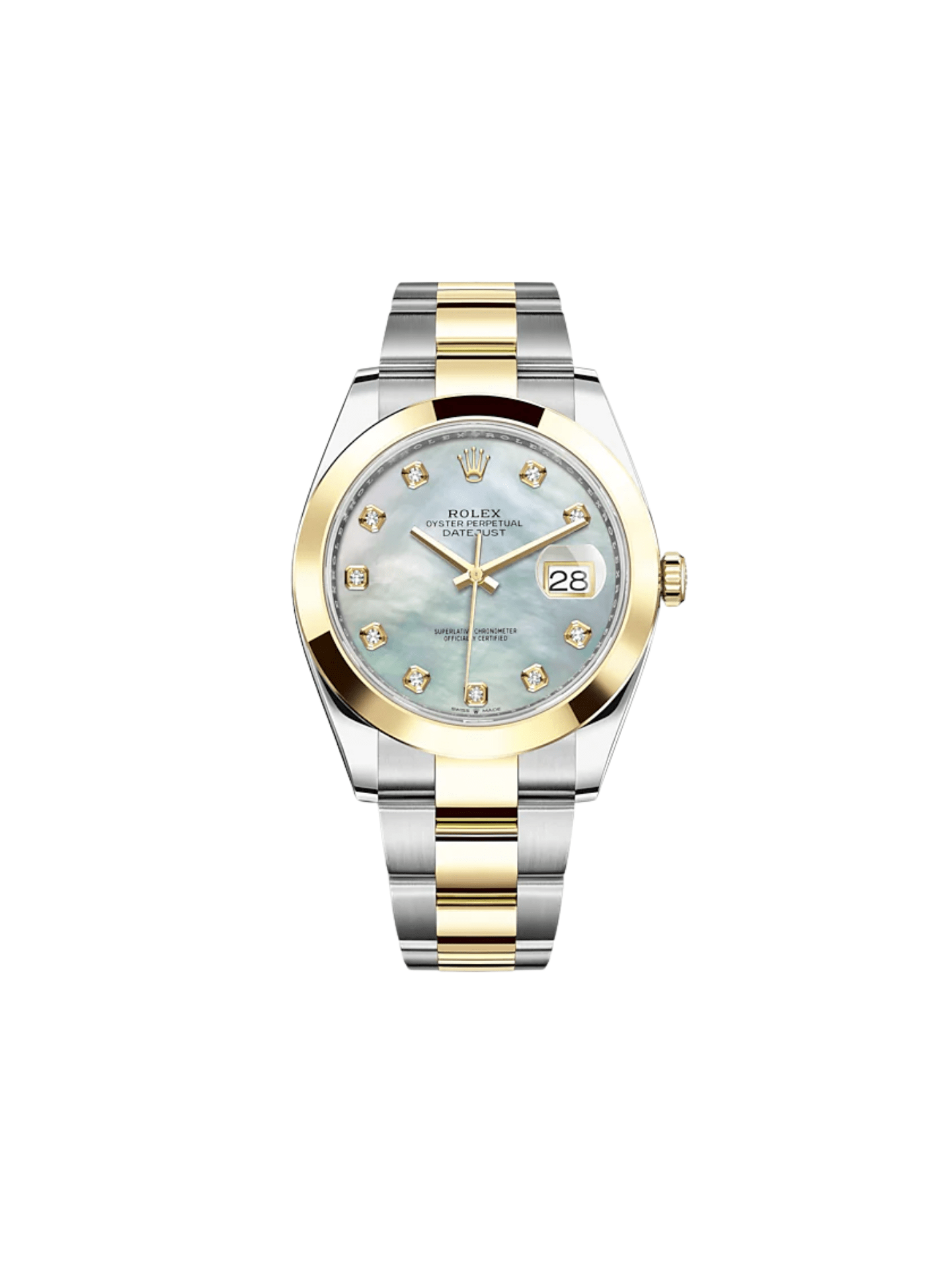 2025 Watch Datejust 126303 Stainless Steel Yellow Gold Mother of Pearl Diamond Dial