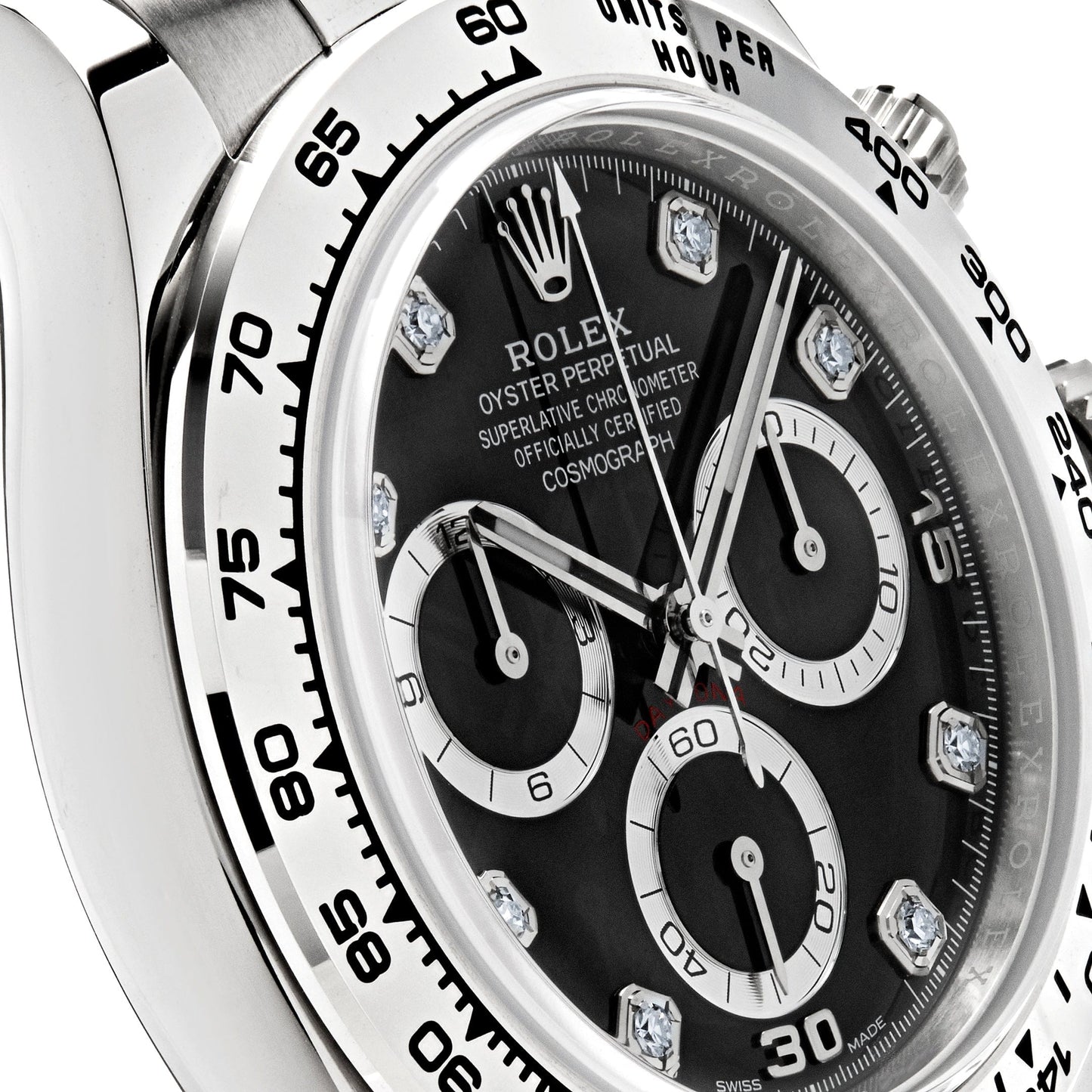 2025 Watch Daytona 116509 White Gold Black Diamond Dial