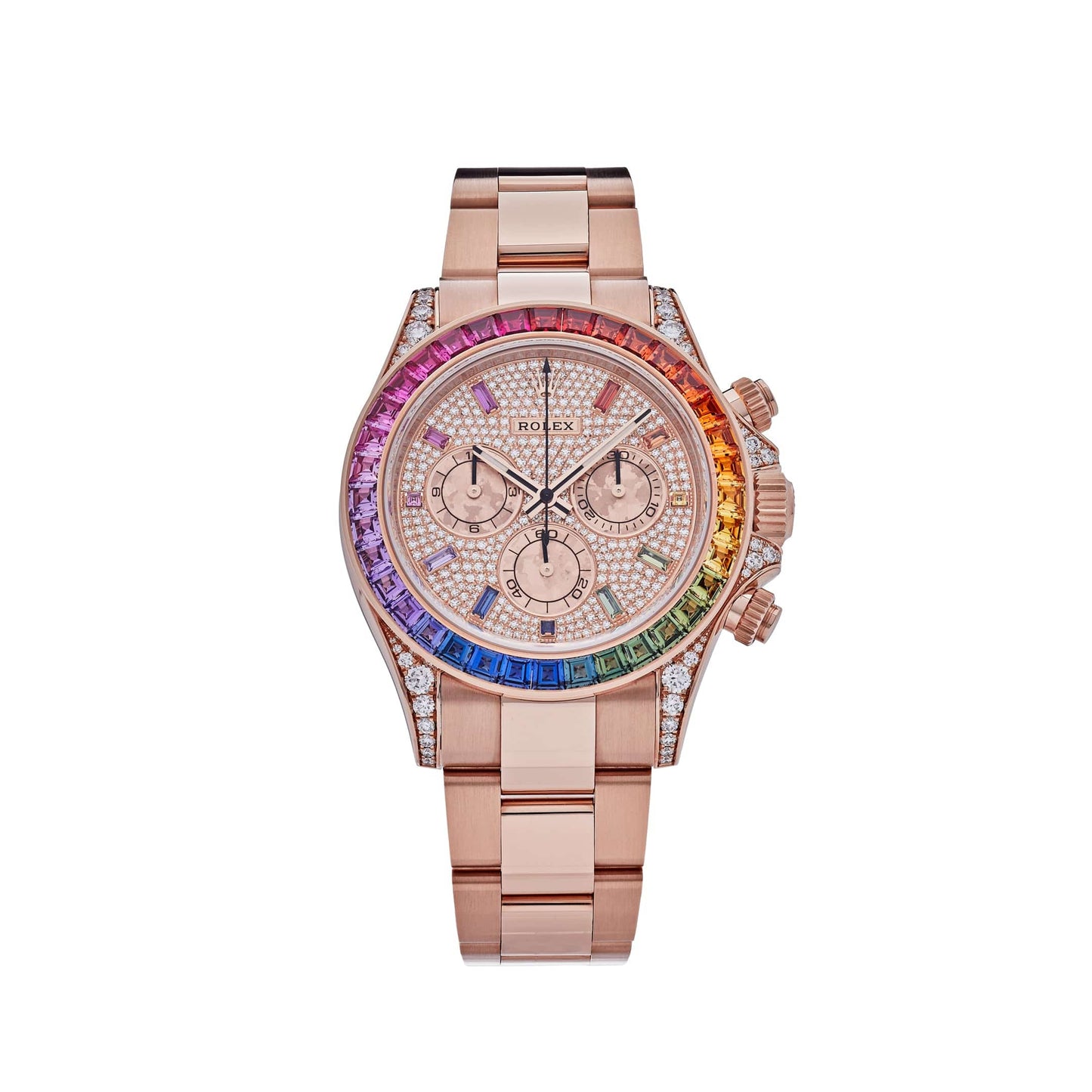 2025 Watch Daytona 116595RBOW 'Rainbow' Rose Gold Pave Diamond Dial Sapphire Bezel (2022)