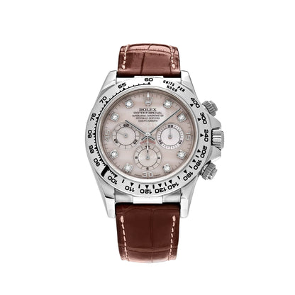 2025 Watch Daytona 116519 White Gold Rose Mother of Pearl Diamond Dial