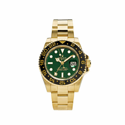 2025 Watch GMT-Master II 116718 Yellow Gold Green Dial Black Bezel